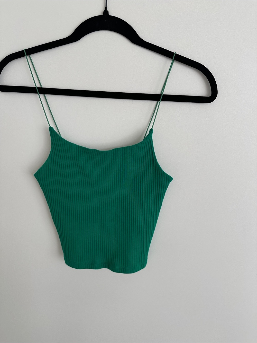GB girls Emerald Ribbed Spaghetti-Strap Camisole